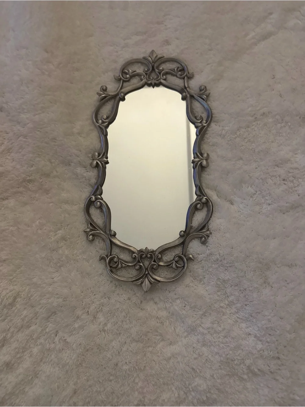 Ornate Silver Wall Mirror - Elegant Home Wall Decor Heavy